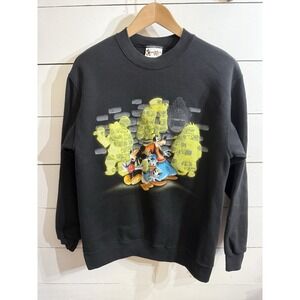 VTG Disney Haunted Mansion Hitchhiking Ghosts Sweatshirt GLOW IN THE DARK S/M